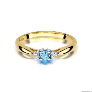 Pierścionek W428 Topaz 0,15ct żółte złoto