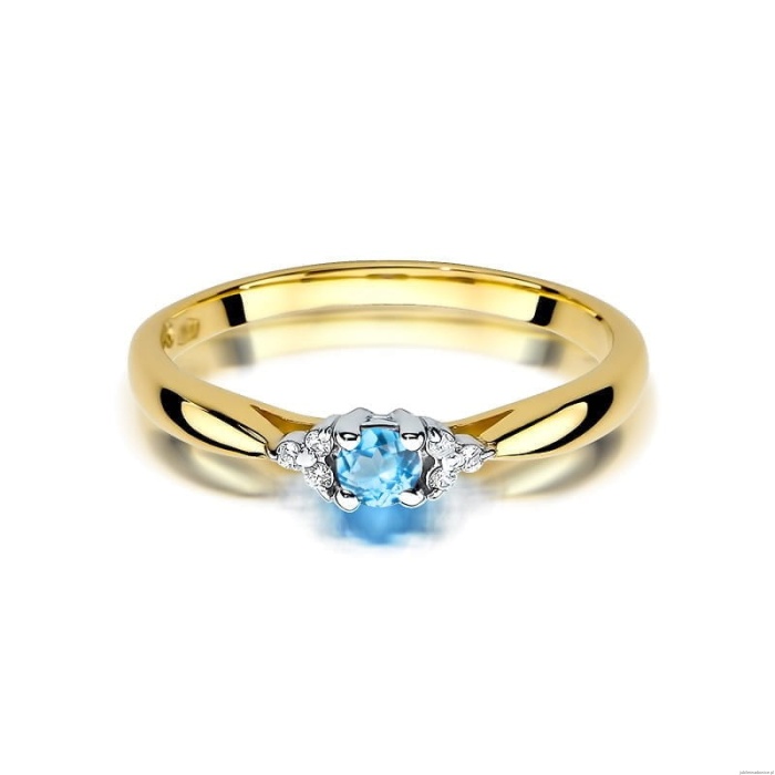 Pierścionek W428 Topaz 0,15ct żółte złoto