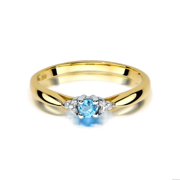 Pierścionek W428 Topaz 0,15ct żółte złoto