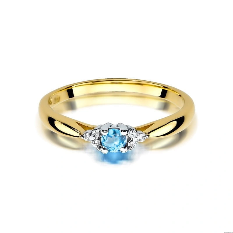 Pierścionek W428 Topaz 0,15ct żółte złoto