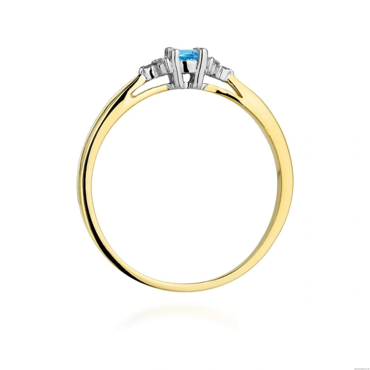 Pierścionek W428 Topaz 0,15ct żółte złoto