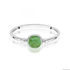 Pierścionek W597 Zielony Turmalin 0,60ct białe złoto