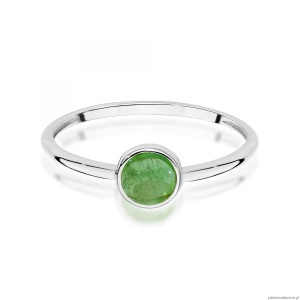 Pierścionek W598 Zielony Turmalin 1,00ct białe złoto