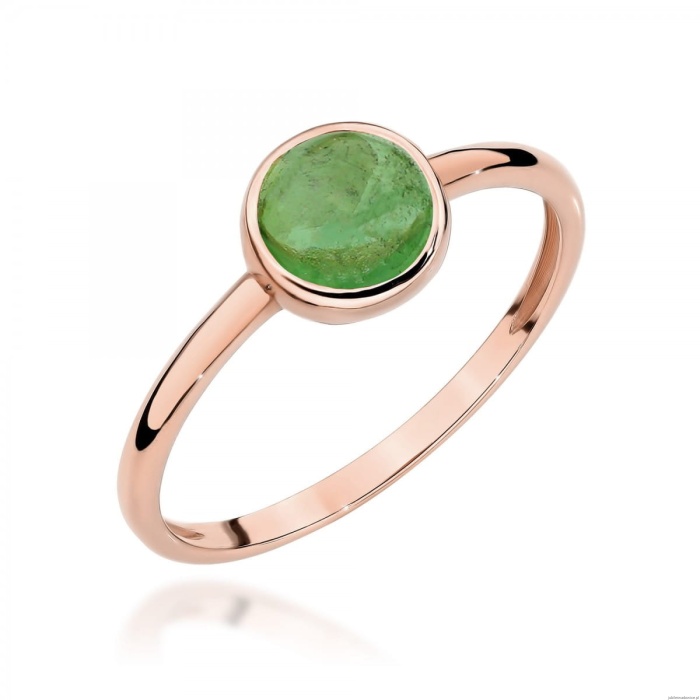 Pierścionek W598 Zielony Turmalin 1,00ct różowe złoto