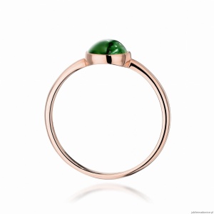 Pierścionek W598 Zielony Turmalin 1,00ct różowe złoto