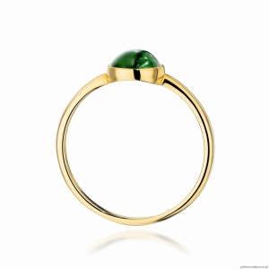 Pierścionek W598 Zielony Turmalin 1,00ct żółte złoto