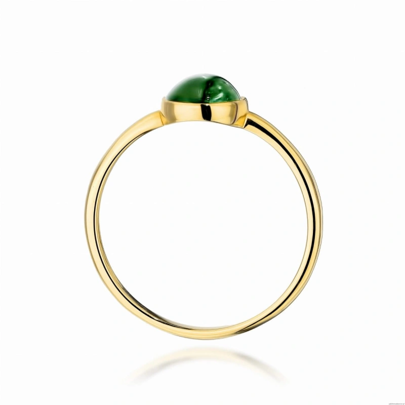 Pierścionek W598 Zielony Turmalin 1,00ct żółte złoto