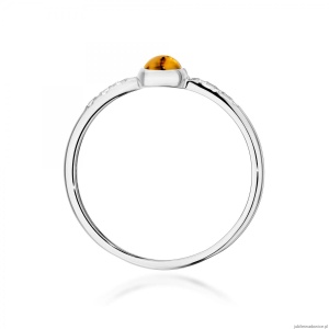 Pierścionek W596 Żółty Turmalin 0,30ct białe złoto