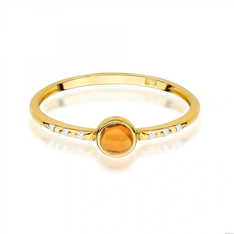 Pierścionek W596 Żółty Turmalin 0,30ct żółte złoto