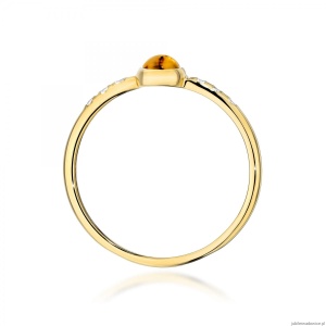 Pierścionek W596 Żółty Turmalin 0,30ct żółte złoto
