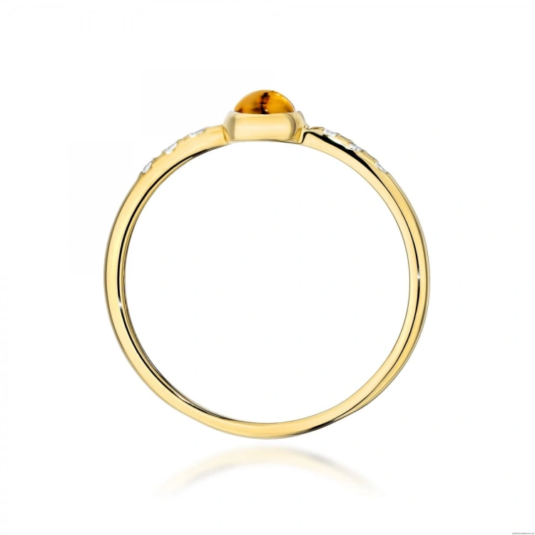 Pierścionek W596 Żółty Turmalin 0,30ct żółte złoto