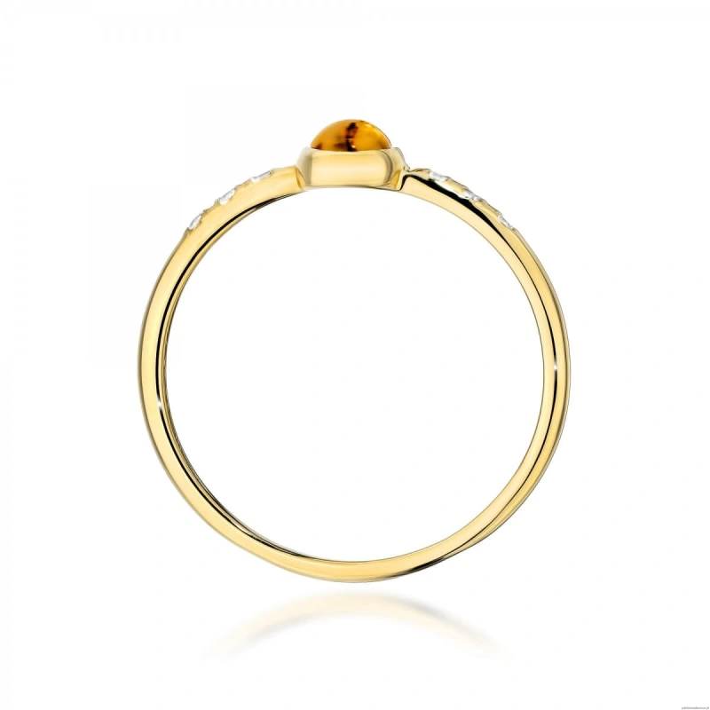 Pierścionek W596 Żółty Turmalin 0,30ct żółte złoto