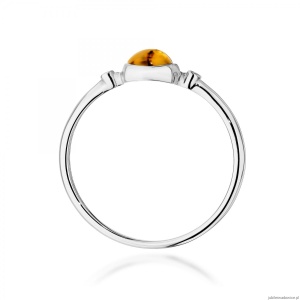 Pierścionek W597 Żółty Turmalin 0,60ct białe złoto