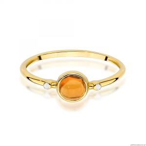 Pierścionek W597 Żółty Turmalin 0,60ct żółte złoto