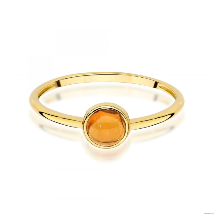 Pierścionek W598 Żółty Turmalin 1,00ct żółte złoto