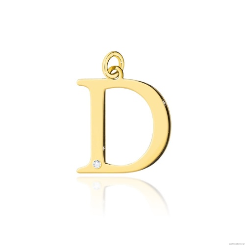Zawieszka Z0069 Diament 0,005ct - litera D - żółte złoto