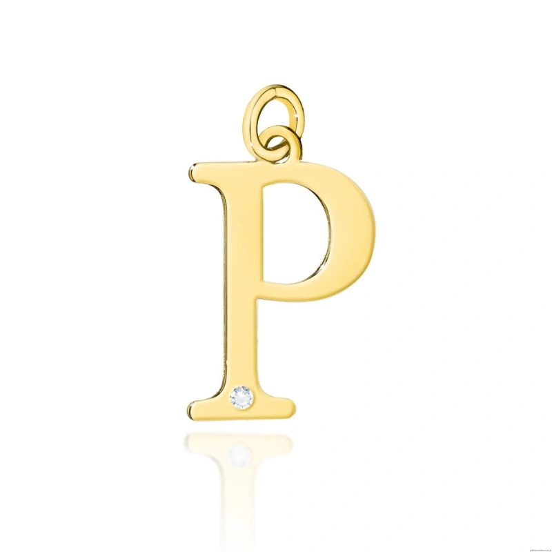 Zawieszka Z0069 Diament 0,005ct - litera P - żółte złoto