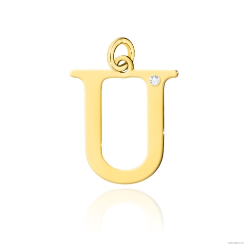 Zawieszka Z0069 Diament 0,005ct - litera U - żółte złoto