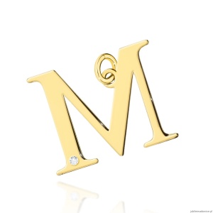 Zawieszka Z0070 Diament 0,005ct - litera M - żółte złoto