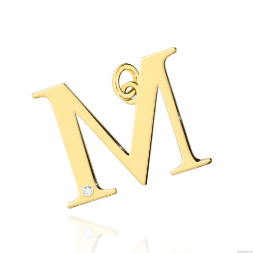 Zawieszka Z0070 Diament 0,005ct - litera M - żółte złoto