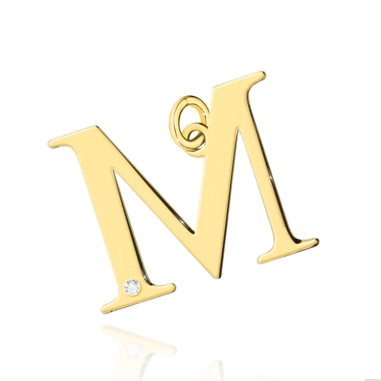 Zawieszka Z0070 Diament 0,005ct - litera M - żółte złoto
