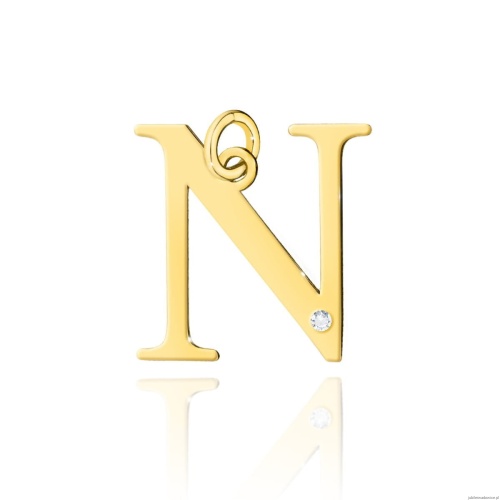 Zawieszka Z0070 Diament 0,005ct - litera N - żółte złoto