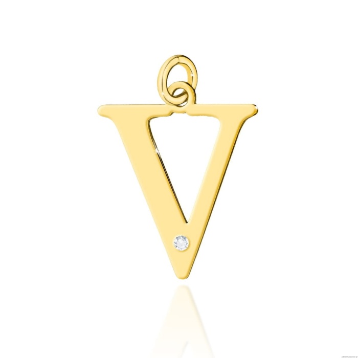 Zawieszka Z0070 Diament 0,005ct - litera V - żółte złoto