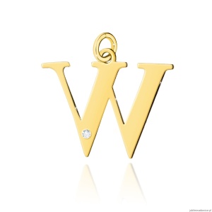 Zawieszka Z0070 Diament 0,005ct - litera W - żółte złoto