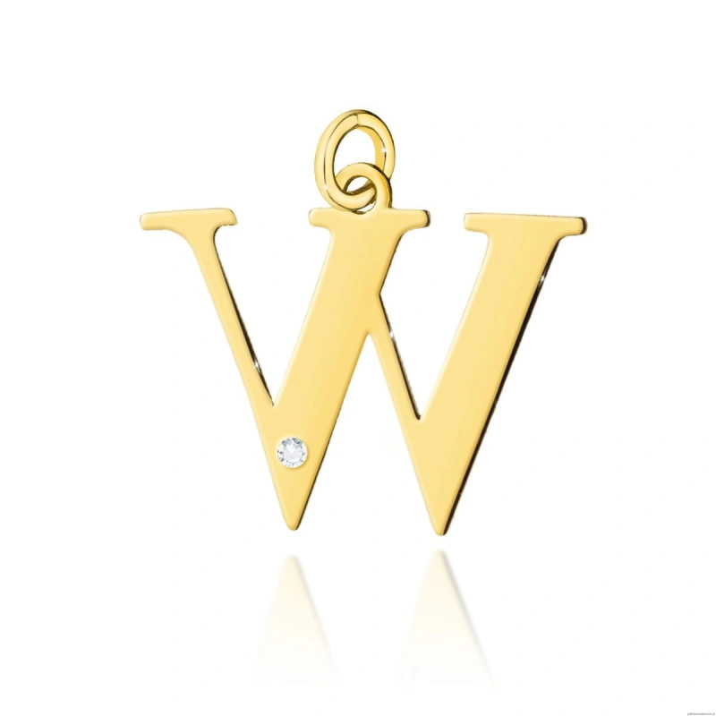 Zawieszka Z0070 Diament 0,005ct - litera W - żółte złoto