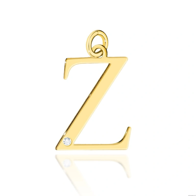 Zawieszka Z0070 Diament 0,005ct - litera Z - żółte złoto