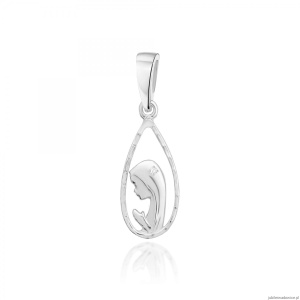 Zawieszka D056 z diamentami białe złoto