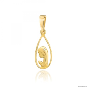 Zawieszka D056 z diamentami żółte złoto