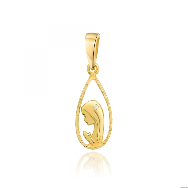 Zawieszka D056 z diamentami żółte złoto