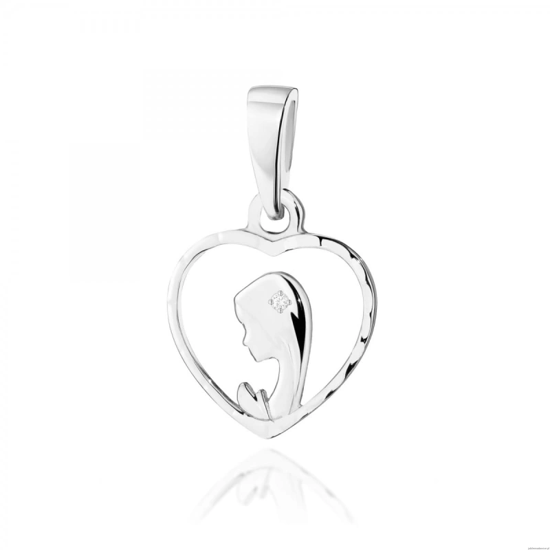 Zawieszka D252 z diamentami białe złoto