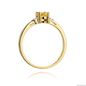 Pierścionek W301 Cytryn 0,60ct żółte złoto