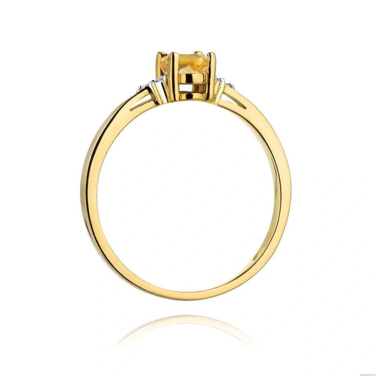 Pierścionek W301 Cytryn 0,60ct żółte złoto