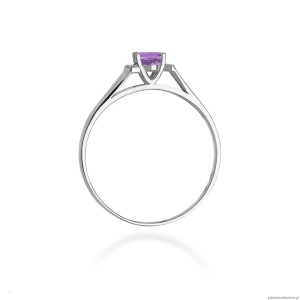 Pierścionek W005 Ametyst 0,40ct białe złoto