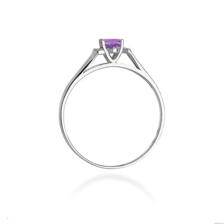 Pierścionek W005 Ametyst 0,40ct białe złoto