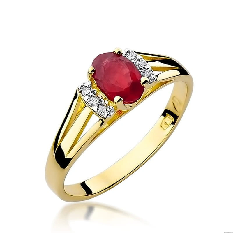 Pierścionek W005 Granat 0,50ct żółte złoto