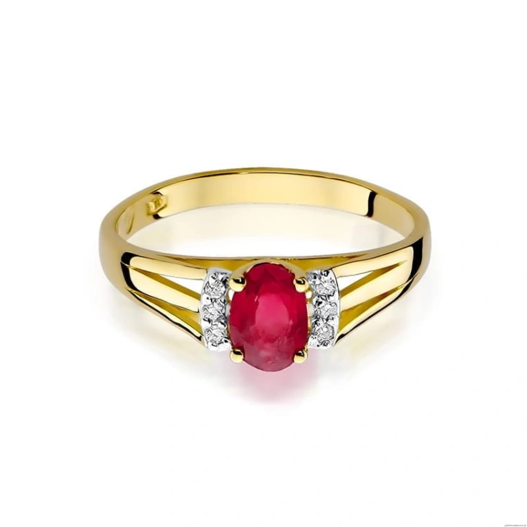 Pierścionek W005 Granat 0,50ct żółte złoto