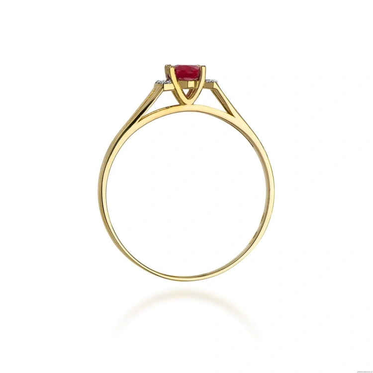 Pierścionek W005 Granat 0,50ct żółte złoto