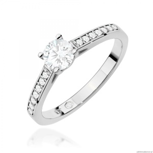 Pierścionek W0052 Diament Laboratoryjny 0,50ct białe złoto