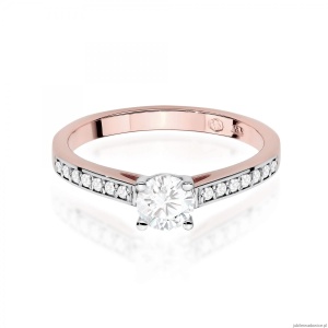 Pierścionek W0052 Diament Laboratoryjny 0,50ct różowe złoto