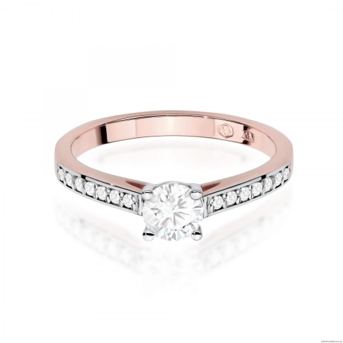 Pierścionek W0052 Diament Laboratoryjny 0,50ct różowe złoto