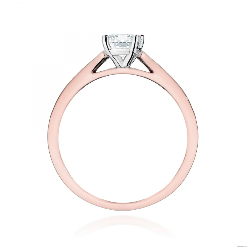 Pierścionek W0052 Diament Laboratoryjny 0,50ct różowe złoto