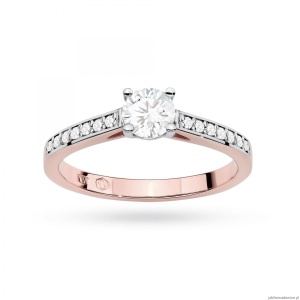 Pierścionek W0052 Diament Laboratoryjny 0,50ct różowe złoto