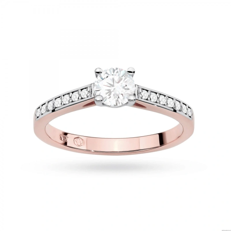 Pierścionek W0052 Diament Laboratoryjny 0,50ct różowe złoto