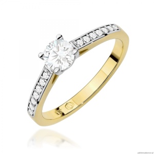 Pierścionek W0052 Diament Laboratoryjny 0,50ct żółte złoto