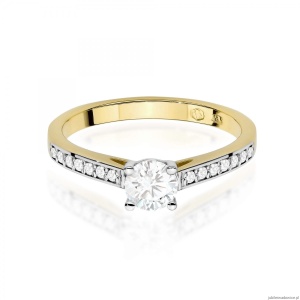 Pierścionek W0052 Diament Laboratoryjny 0,50ct żółte złoto