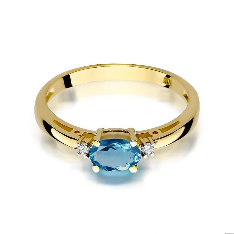 Pierścionek W006 Topaz London Blue 0,50ct żółte złoto